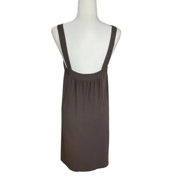 Garnet Hill Jersey Knit Sleeveless Shift Dress Brown Sz M Vacation Resort Casual - Picture 6 of 10